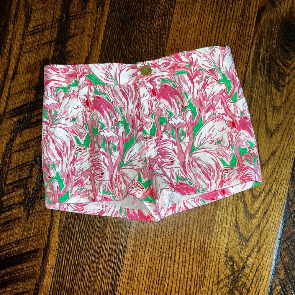 NWT Lilly Pulitzer mini Callahan shorts- kids 6 in prep green pink colony